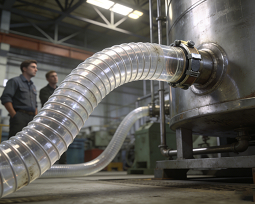smooth surface PVC steel wire hose application