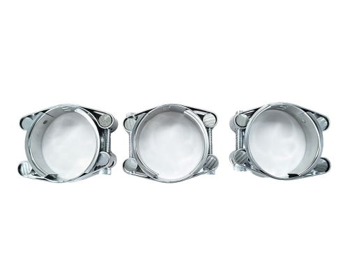This hose clamp is a device used to attach and seal a hose onto a fitting such as a barb or nipple. Type: European-style double-headed high-strength hose clamp Band Thickness:1.0mm Band Width: 20mm Size: (30-40)mm ~ (120-130)mm Material: W1: Band, housing and screw are zinc plated steel. W2: Housing and screw are carbon steel; band is SS201 / SS301 / SS304 / SS316. W4: Band, housing and screw are AISI 201SS / 301SS / 304SS. W5: Band, housing and screw are AISI 316SS. Galvanized iron material Bolt & Nut: Carbon Steel, Stainless Steel (if applicable) Surface: Zinc Coated, Polished, or Natural Stainless Steel